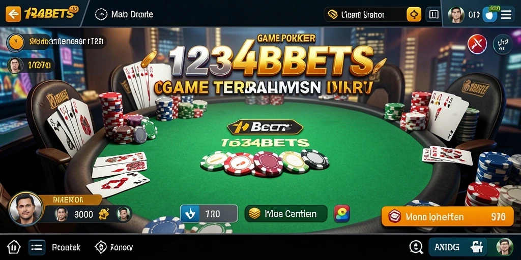 Tampilan gameplay seru poker di 1234BETS yang mengasyikkan.