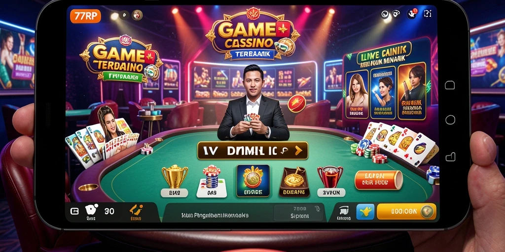 Screenshot gameplay Live Casino yang memukau dari 77RP.