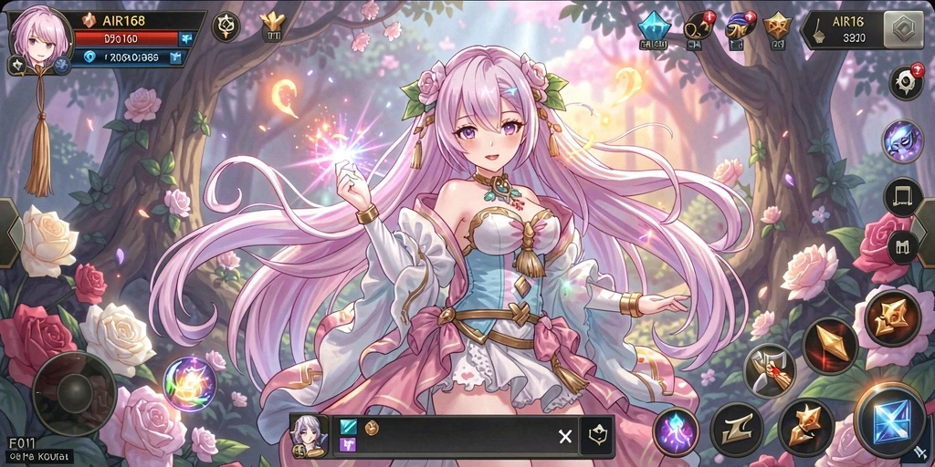 Menampilkan gameplay yang penuh warna dan karakter anime yang menawan.