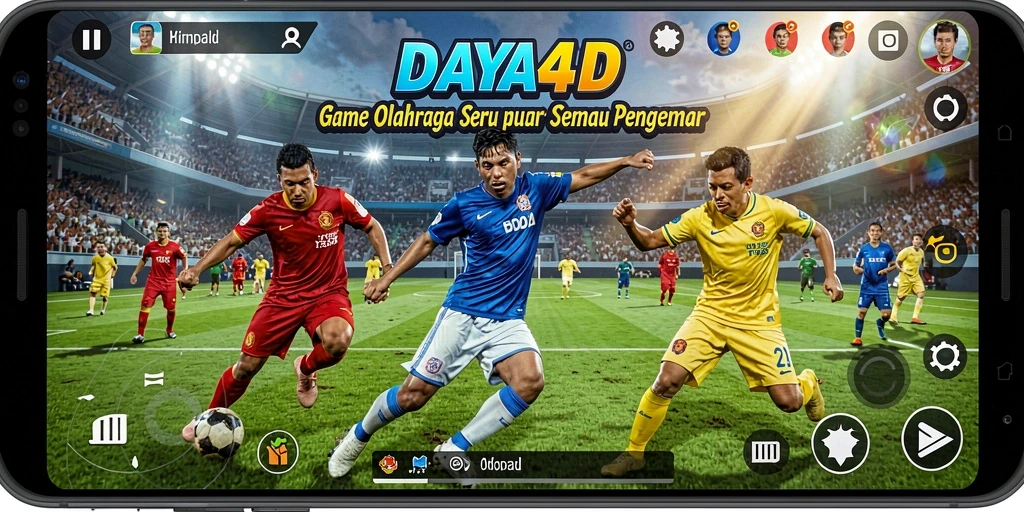 Screenshot dari gameplay DAYA4D menampilkan aksi olahraga yang seru.