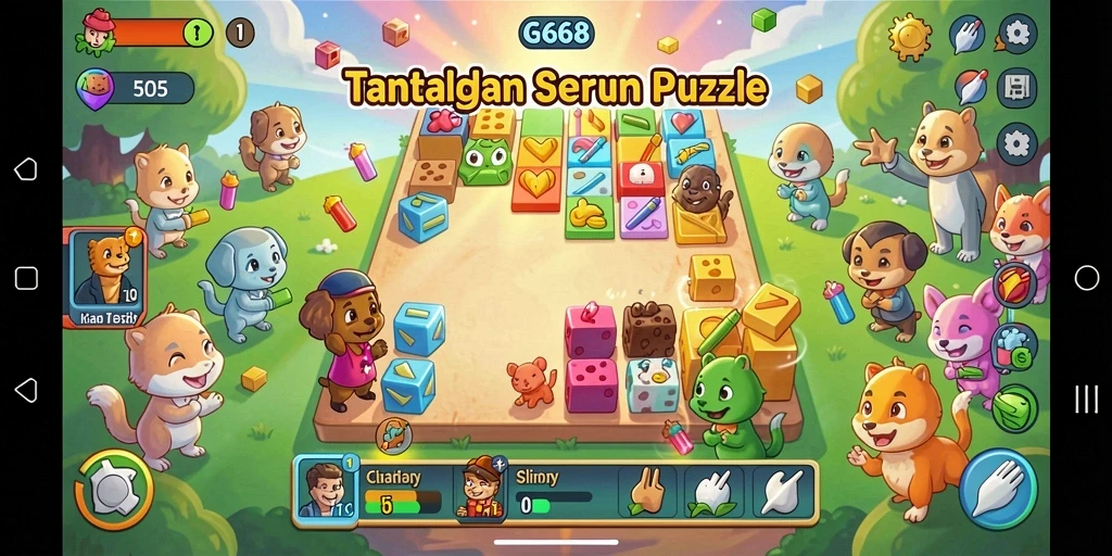 Screenshot gameplay G668 menampilkan tantangan Puzzle yang seru.