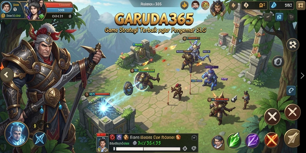 Tangkapan layar gameplay yang menunjukkan strategi pertempuran di GARUDA365.