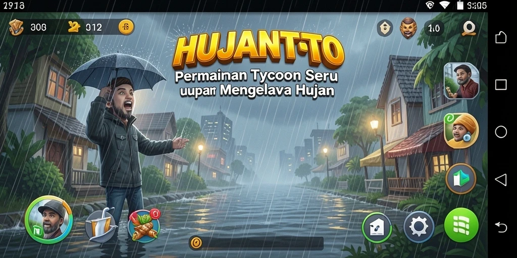 Tampilan gameplay HUJANTOTO yang menarik dengan pengelolaan hujan.