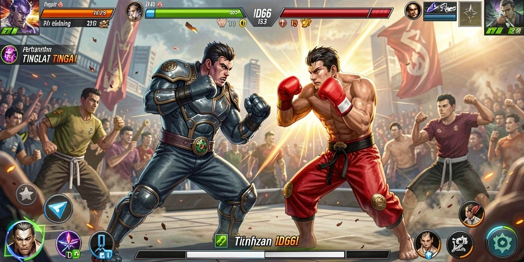 Tangkapan layar gameplay dari ID66 menampilkan aksi pertarungan yang menegangkan.