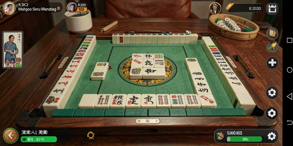 Screenshot gameplay K3K3 yang menunjukkan tantangan Mahjong yang seru.