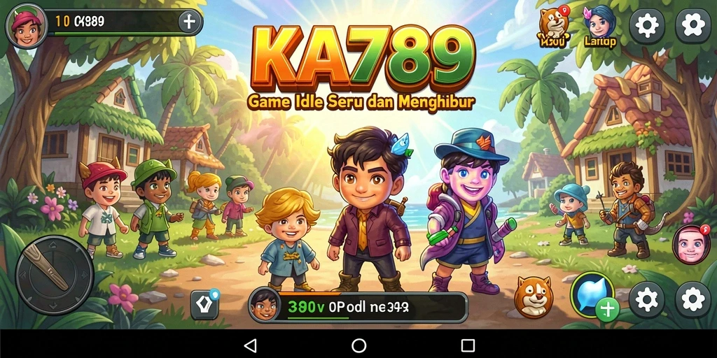 Screenshot gameplay KA789 menampilkan karakter yang bertarung secara otomatis.