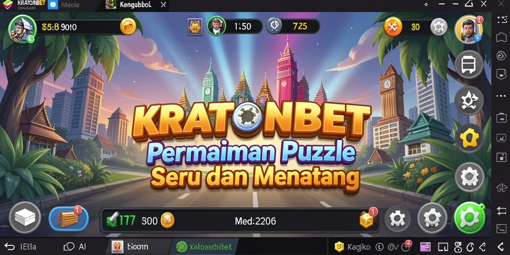 Screenshot utama KRATONBET menampilkan gameplay puzzle mendebarkan.