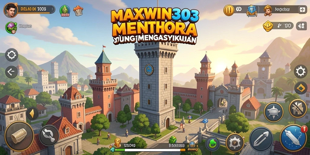 Tangkapan layar utama MAXWIN303 menampilkan aksi seru dalam pertahanan menara.