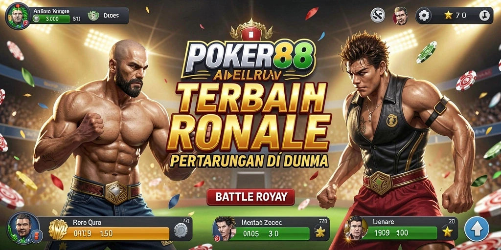 Screenshot dari gameplay intens POKER88 di arena Battle Royale.