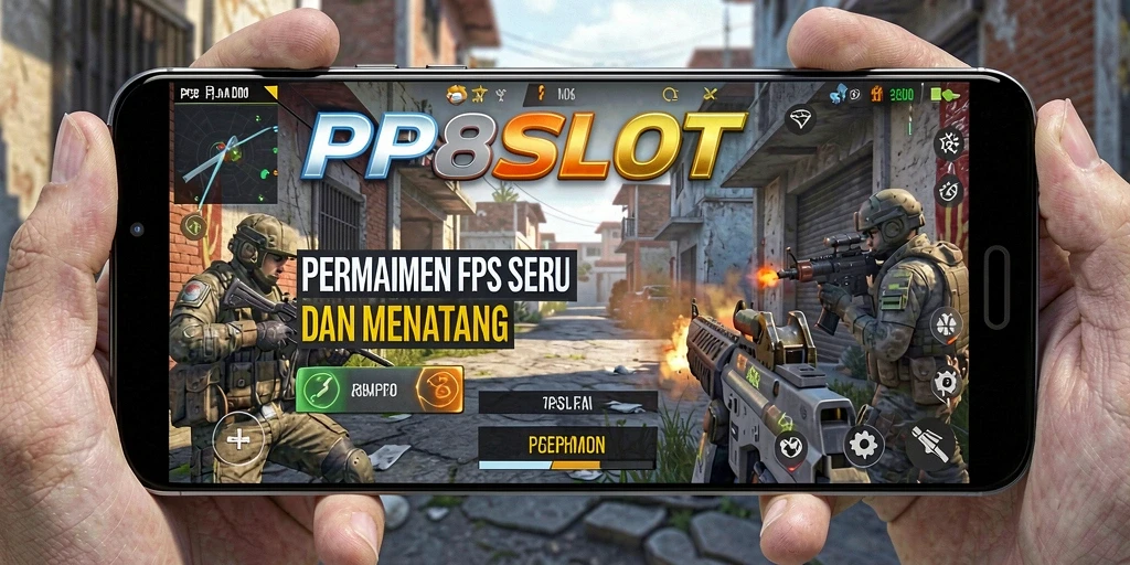 Screenshot utama PP8SLOT menunjukkan aksi menegangkan dalam pertempuran FPS.