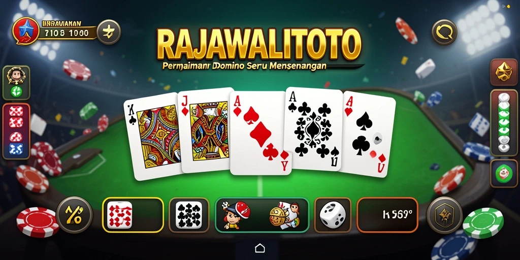 Tampilan gameplay seru RAJAWALITOTO saat bermain Domino.