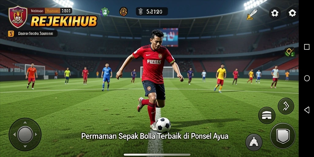 Tampilan gameplay menarik di REJEKIHUB dengan aksi sepak bola seru.
