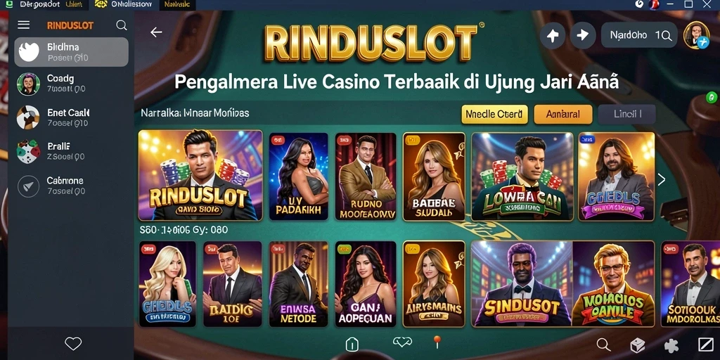 Tampilan menarik dari gameplay Live Casino RINDUSLOT.