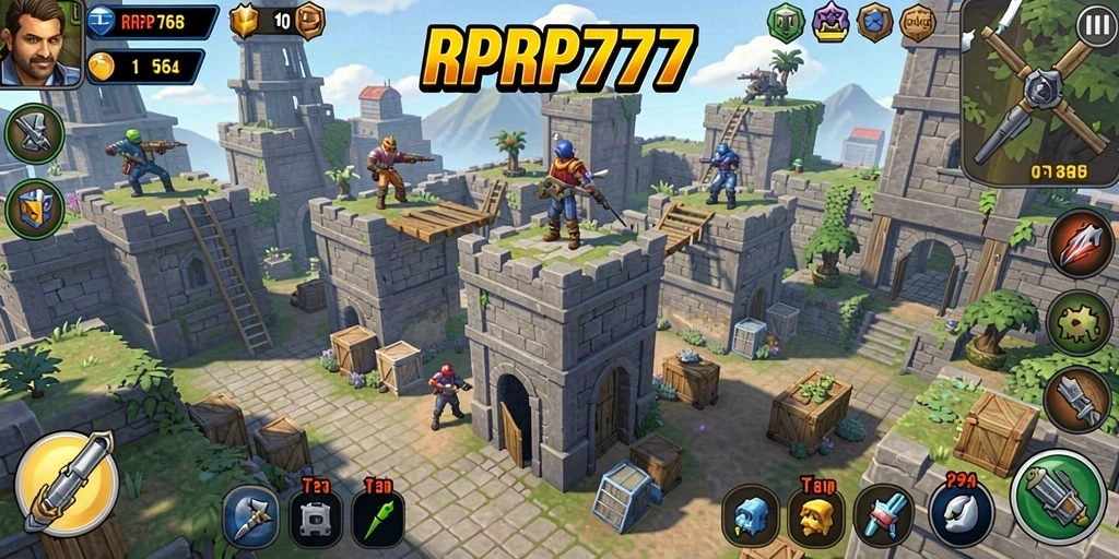 Gameplay menara pertahanan yang mendebarkan dan strategis di RPRP777.