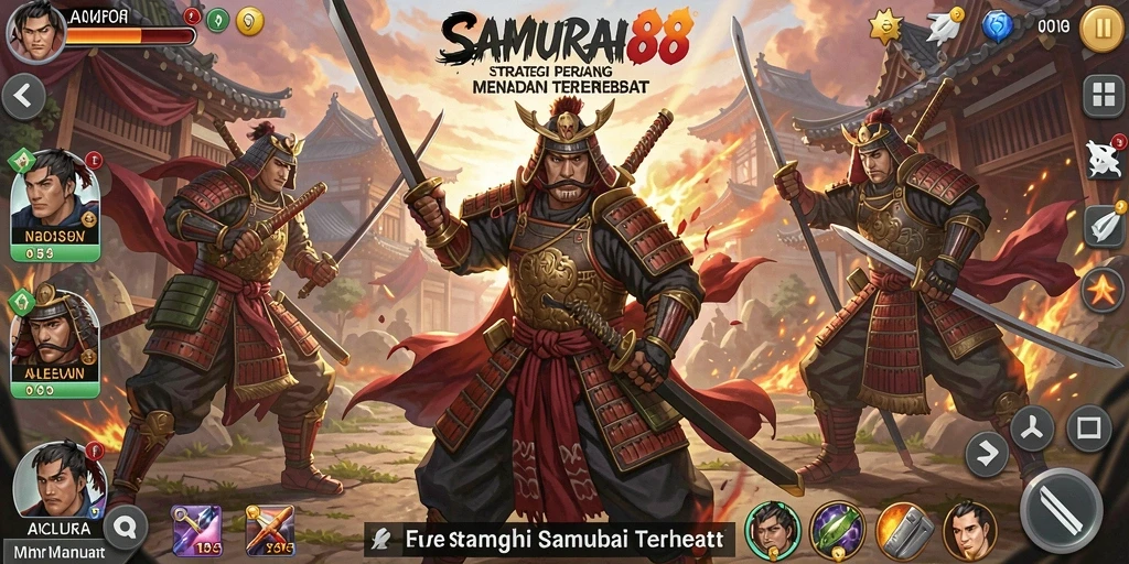 Tampilan gameplay <strong>SAMURAI88</strong> yang menegangkan dan strategi yang mendalam.