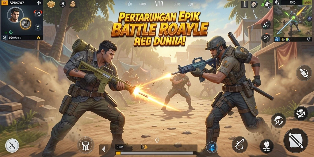 Gameplay intens dan seru dalam SPIN707 Battle Royale.