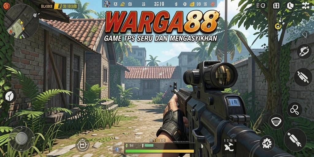 Screenshot menunjukkan aksi mendebarkan dalam WARGA88.